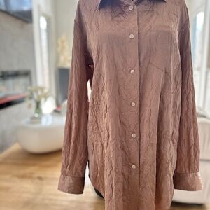 Acne Studios Floral Embossed Satin Shirt